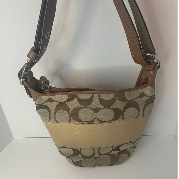 COACH Signature Rugby Duffle Bucket Bag 13362 - Picture 3 of 10